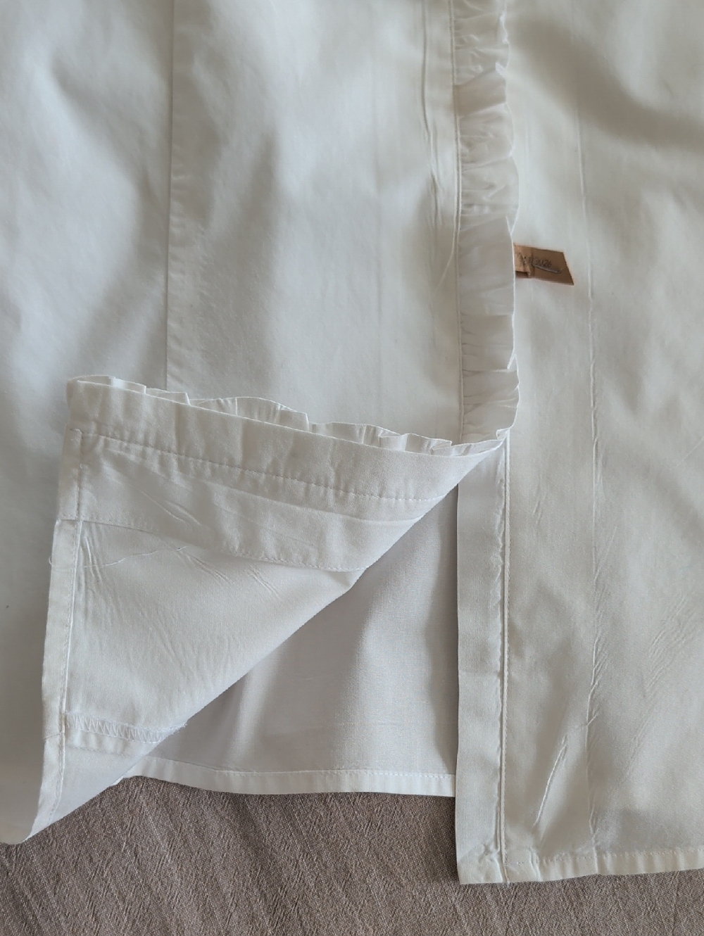 White Ruffled Front Button-Down Blouse - Picture 9 of 12